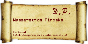 Wasserstrom Piroska névjegykártya